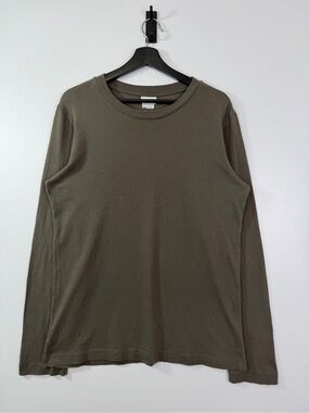 Dries Van Noten Olive Dark Taupe Long Sleeve Jersey T-Shirt Medium Relaxed Fit